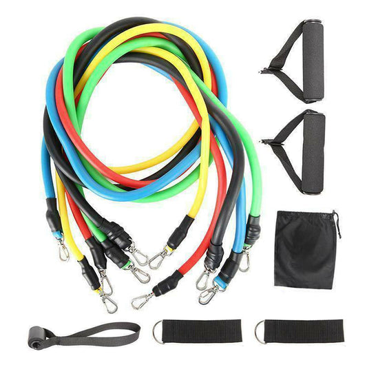 Sports & Fitness > Fitness Accessories - 11Pcs/Set Pull Rope Belt Elastic Home Gym Fitness Exercise Resistance Band