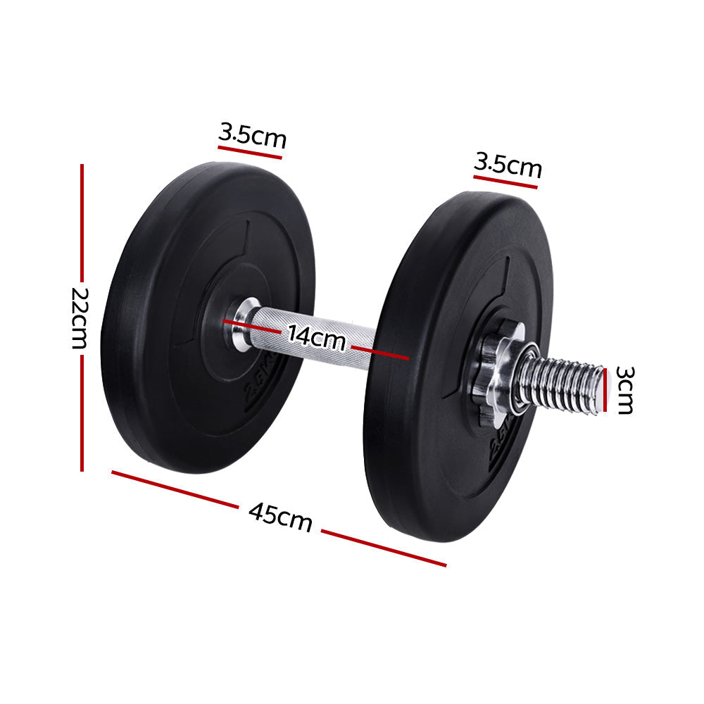 Sports & Fitness > Fitness Accessories - 15KG Dumbbells Dumbbell Set Weight Training Plates Home Gym Fitness Exercise