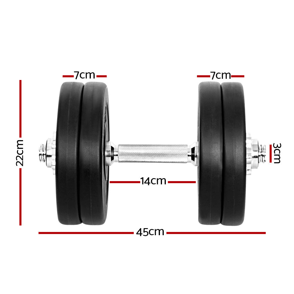 Sports & Fitness > Fitness Accessories - 25kg Dumbbells Dumbbell Set Weight Plates Home Gym Fitness Exercise