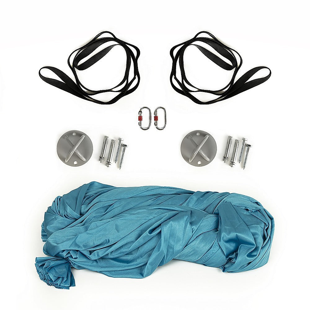 Sports & Fitness > Fitness Accessories - 5x2.8m Yoga Pilates Aerial Silk Kit Swing Anti-Gravity Hammock