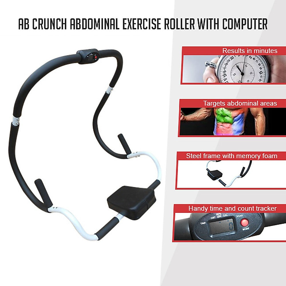 Sports & Fitness > Fitness Accessories - Ab Crunch Abdominal Exercise Roller With Computer