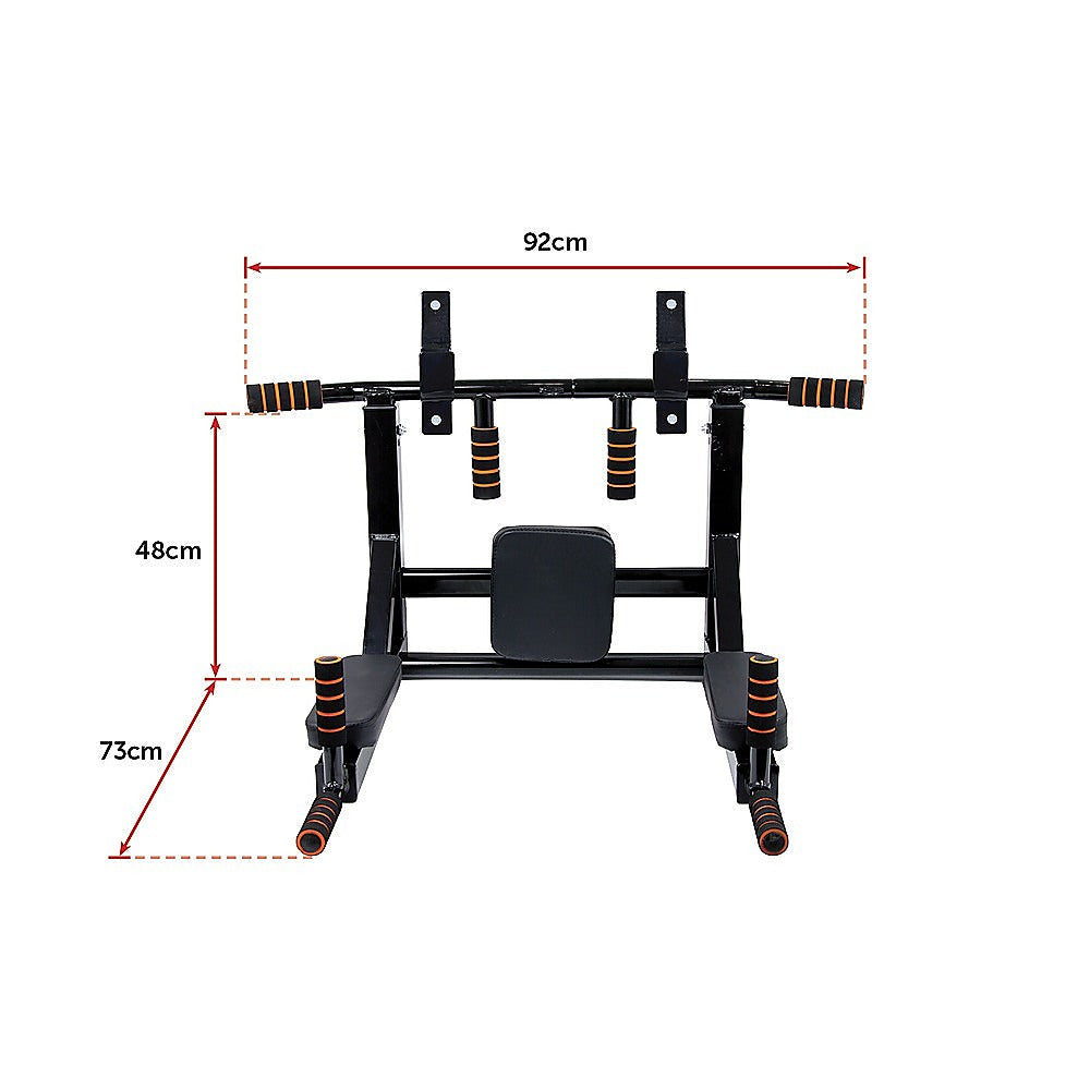 Sports & Fitness > Fitness Accessories - Heavy Duty Wall Mounted Power Station - Knee Raise - Pull Up - Chin Up -Dips Bar