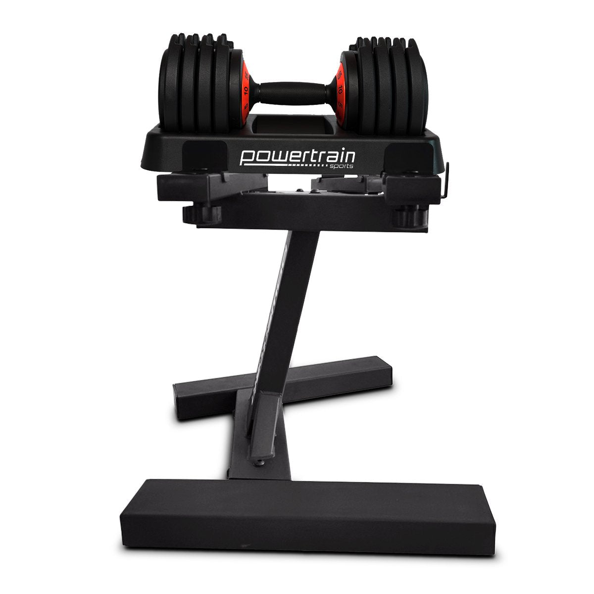 Sports & Fitness > Fitness Accessories - Powertrain GEN2 Pro Adjustable Dumbbell Set - 2 X 25kg (50kg) Home Gym Weights With Stand