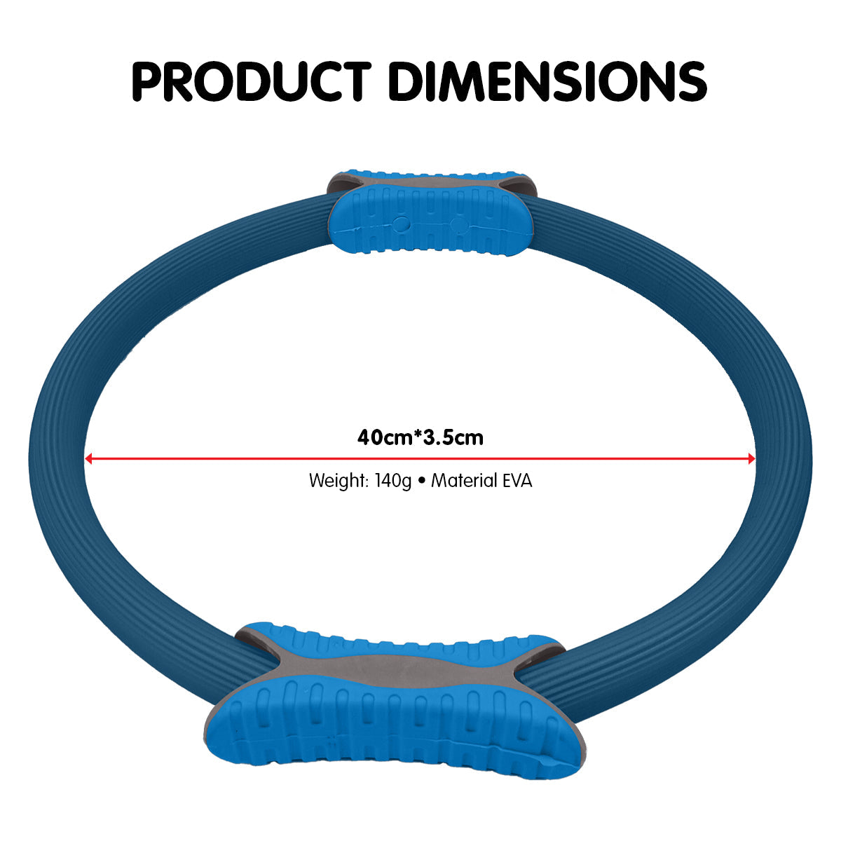 Sports & Fitness > Fitness Accessories - Powertrain Pilates Ring Band Yoga Home Workout Exercise Band Blue