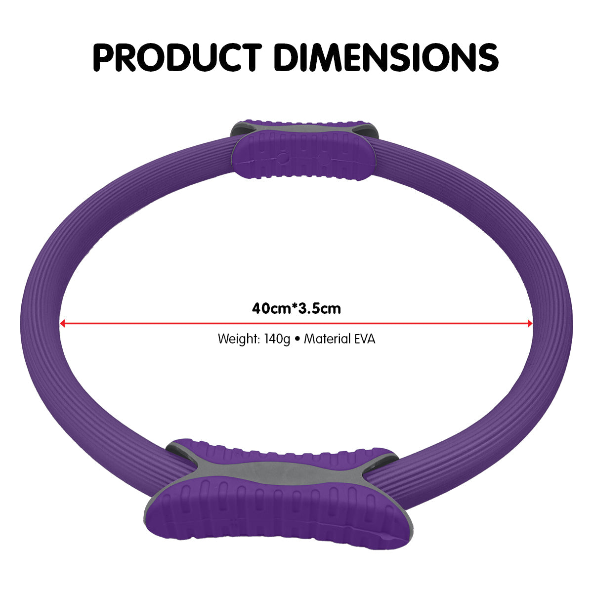 Sports & Fitness > Fitness Accessories - Powertrain Pilates Ring Band Yoga Home Workout Exercise Band Purple