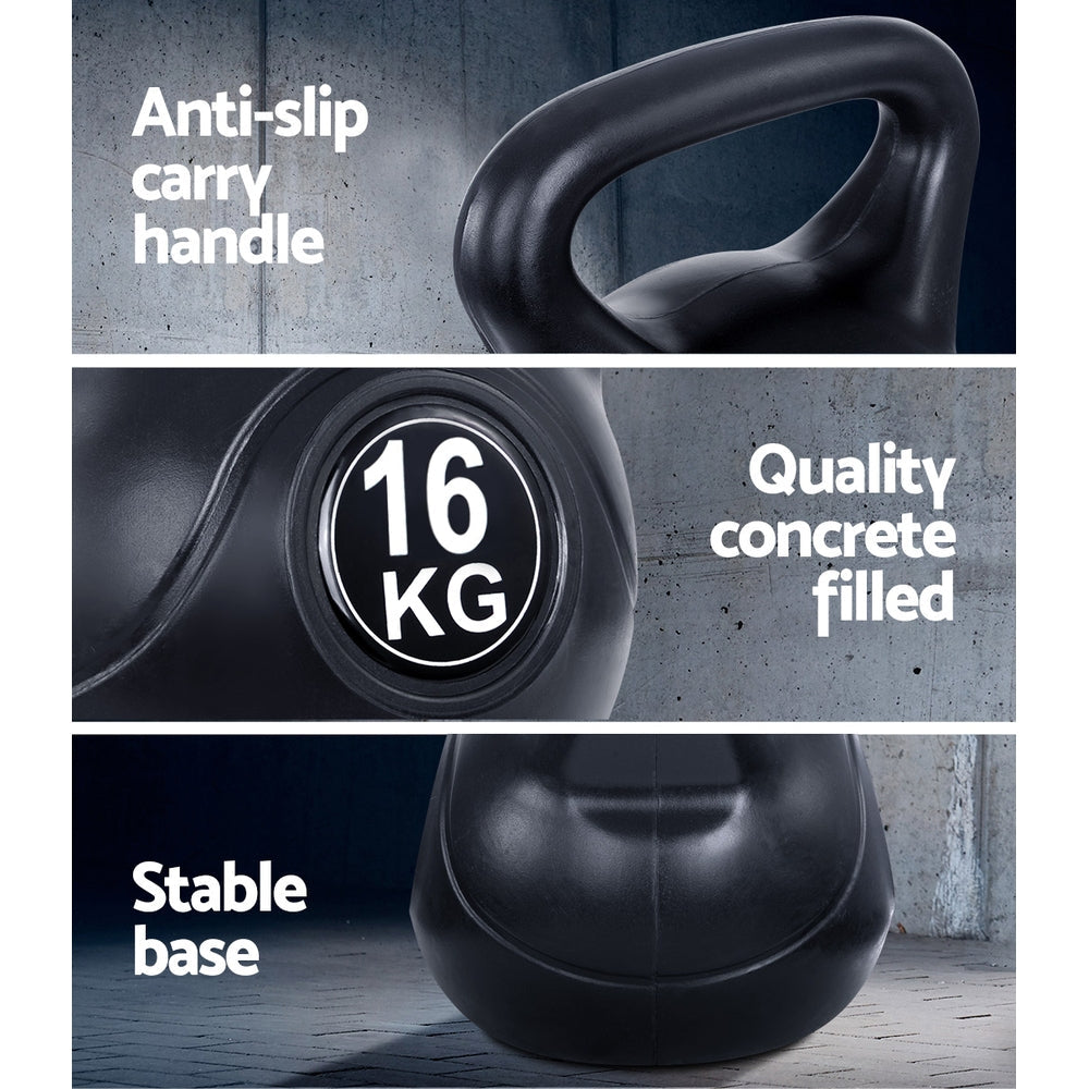 Sports & Fitness > Fitness Accessories - 16KG Kettlebell Kettle Bell Weight Kit Fitness Exercise Strength Training