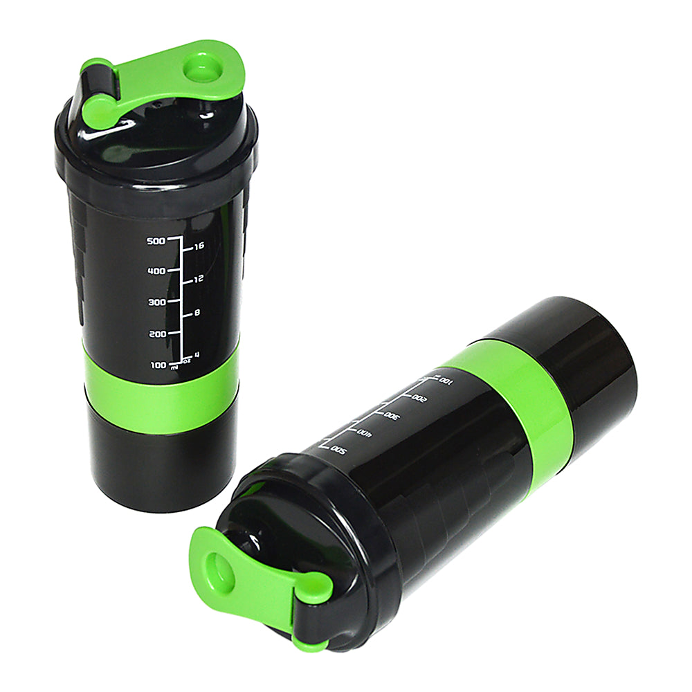 Sports & Fitness > Fitness Accessories - 2x Protein Gym Shaker Premium 3 In 1 Smart Style Blender Mixer Cup Bottle Spider