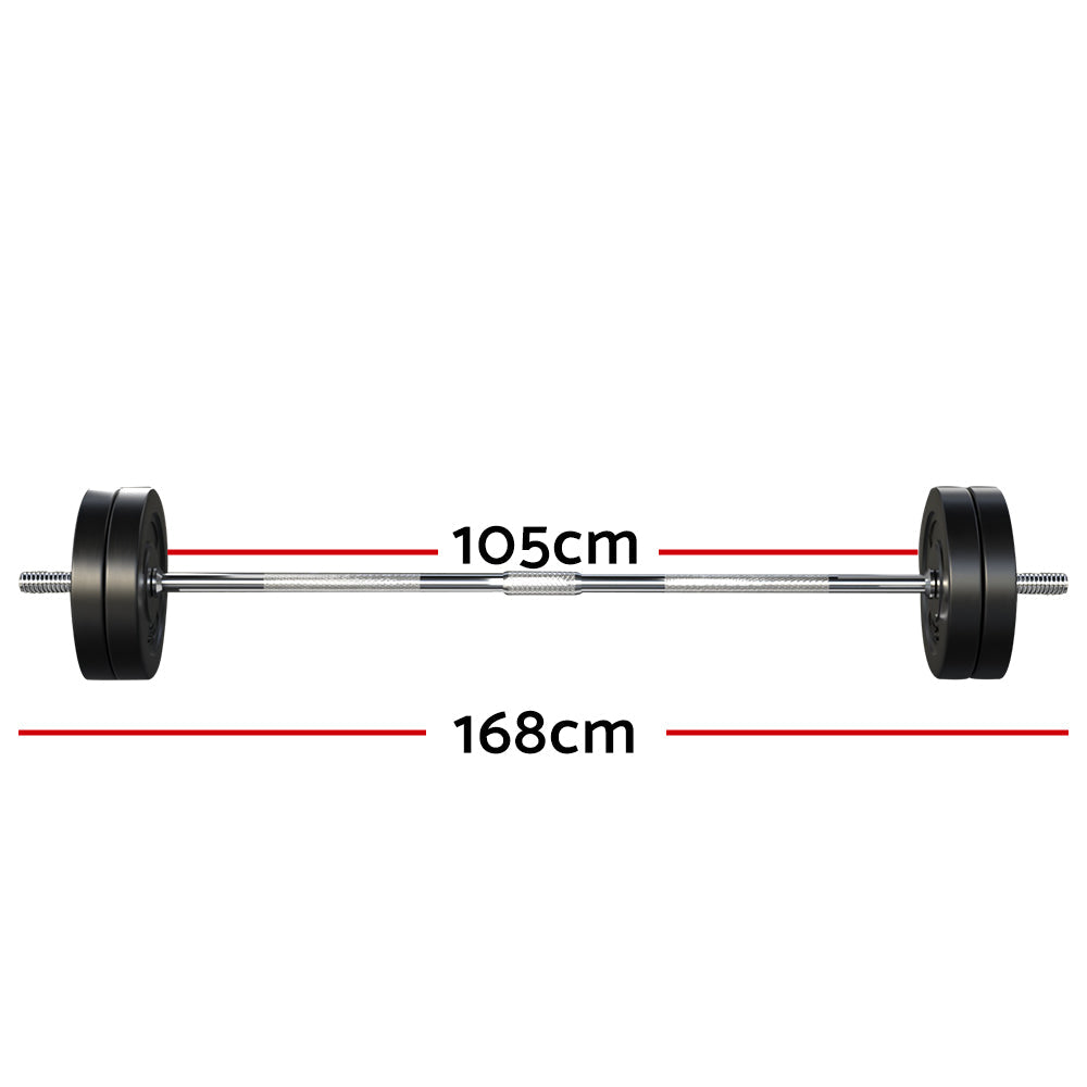 Sports & Fitness > Fitness Accessories - 48KG Barbell Weight Set Plates Bar Bench Press Fitness Exercise Home Gym 168cm
