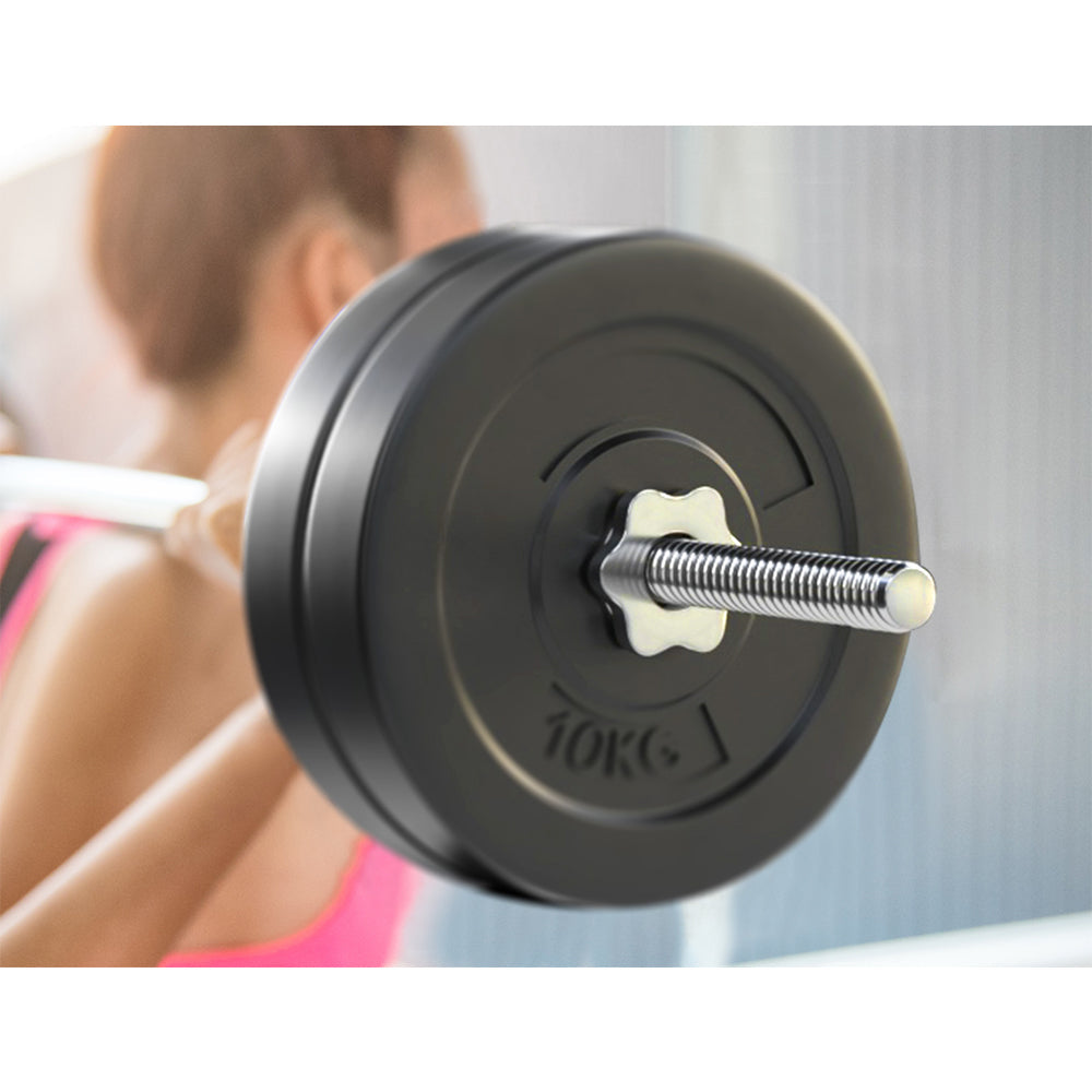 Sports & Fitness > Fitness Accessories - 48KG Barbell Weight Set Plates Bar Bench Press Fitness Exercise Home Gym 168cm