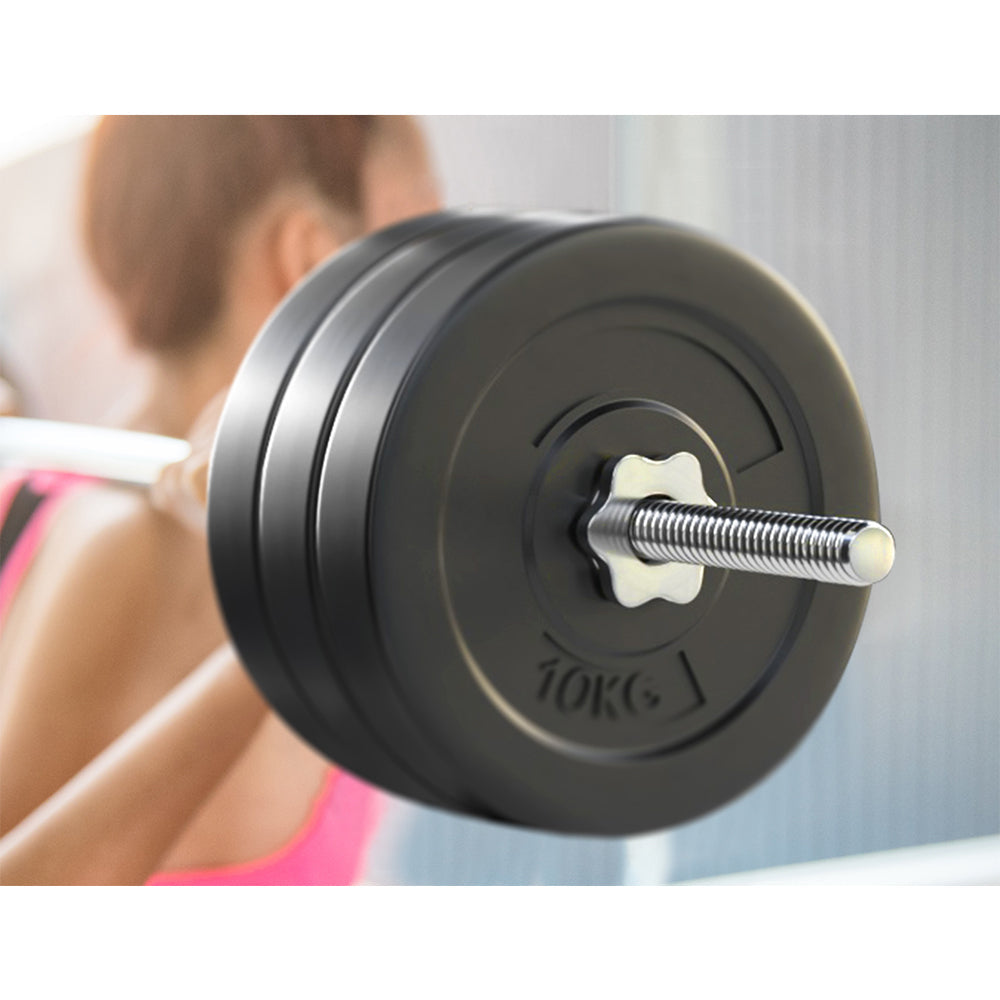 Sports & Fitness > Fitness Accessories - 68KG Barbell Weight Set Plates Bar Bench Press Fitness Exercise Home Gym 168cm