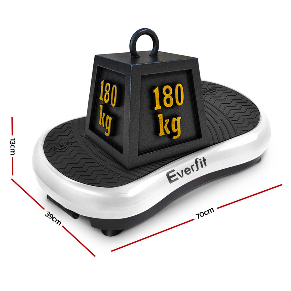 Sports & Fitness > Fitness Accessories - Everfit Vibration Machine Plate Platform Body Shaper Home Gym Fitness White